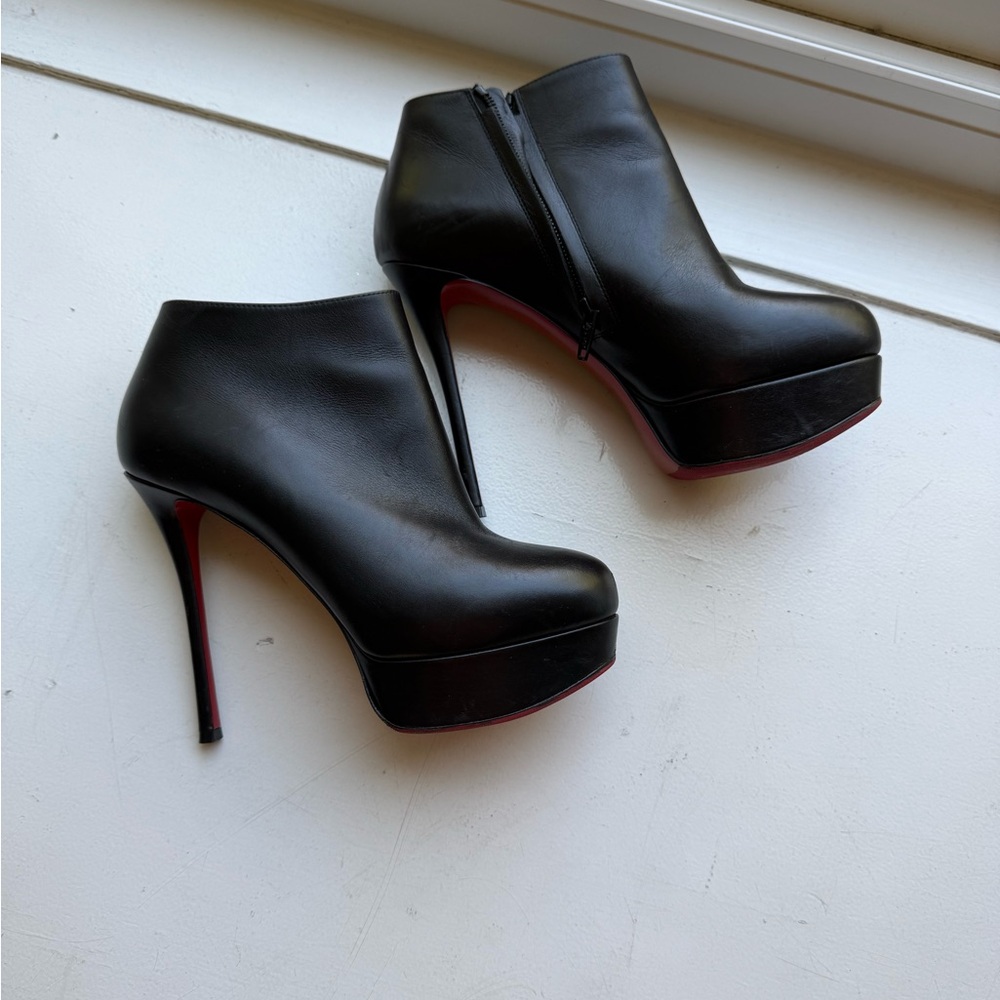 Black High Heel Louboutin Ankle Boots